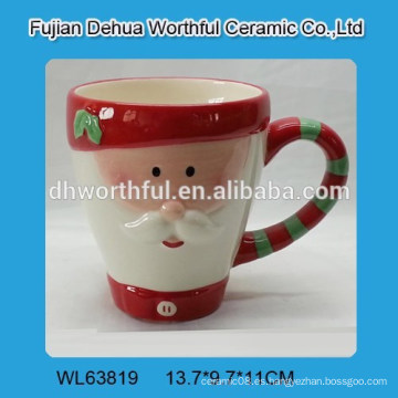 Figura linda taza de cerámica de Santa para la Navidad